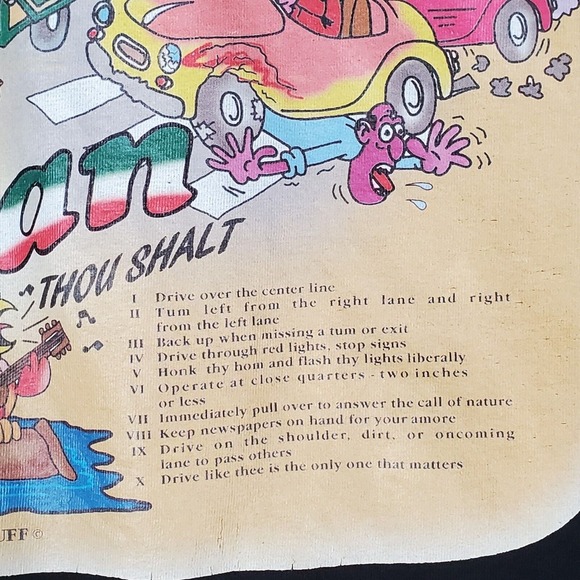 Driving Rules T-Shirt Men Large Graphic Funny Parody Souvenir Vintage Y2K Tee - Picture 5 of 12